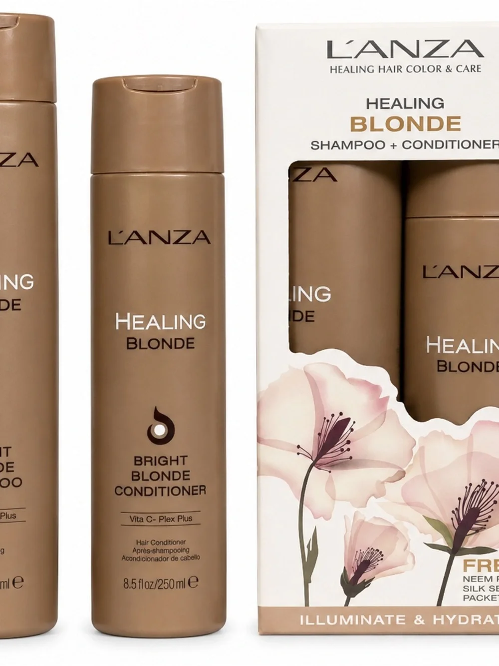 L’ANZA Healing Blonde Bright Blonde Shampoo & Conditioner Gift Set 18.6 fl oz